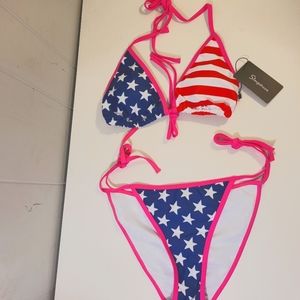 SIMGAHUVA PATRIOTIC BIKINI SIZE LARGE NWT